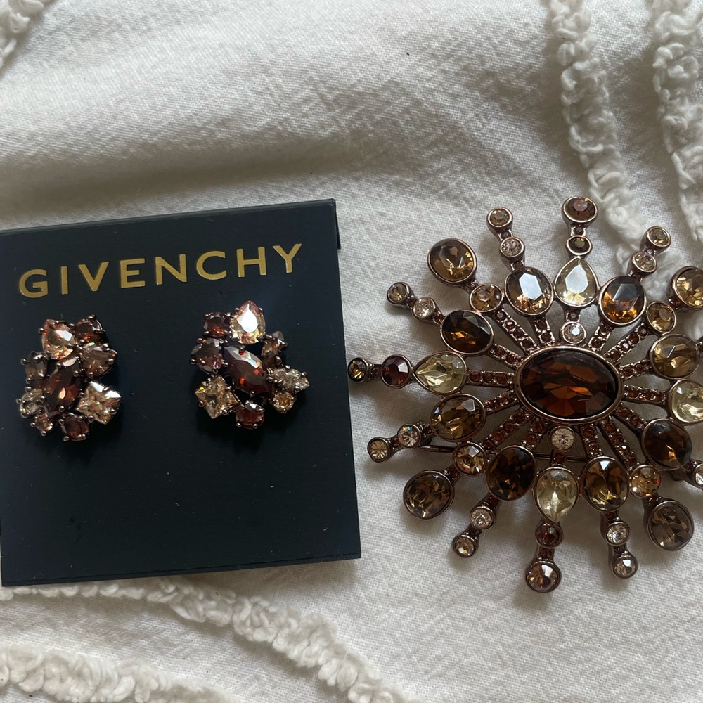 Givenchy earrings and Brooch